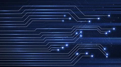 Circuit board, technology background, glowing lines. Vector illustration イラスト素材