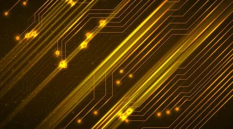 Circuit board, technology background, glowing lines. Vector illustration Stock Illustration