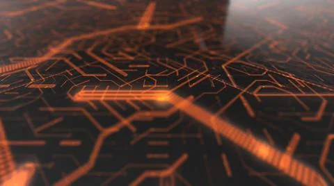 Circuit board technology engineering design of digital computer network  Stock Illustration