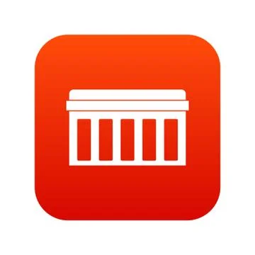 Circuit board, technology icon digital red Stock Illustration