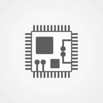 Circuit board, technology icon processor, vector illustration. Flat design st 库存插图