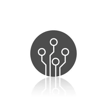 Circuit board technology icon on a white background Stock Illustration