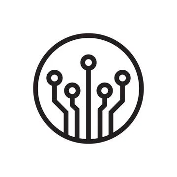 Circuit board, technology outline icon vector. For your web site design, logo Stockillustratie