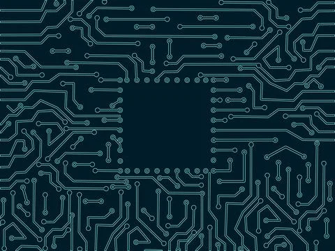 Circuit Board Technology vector. Technological background with a circuit boar Stock Illustration