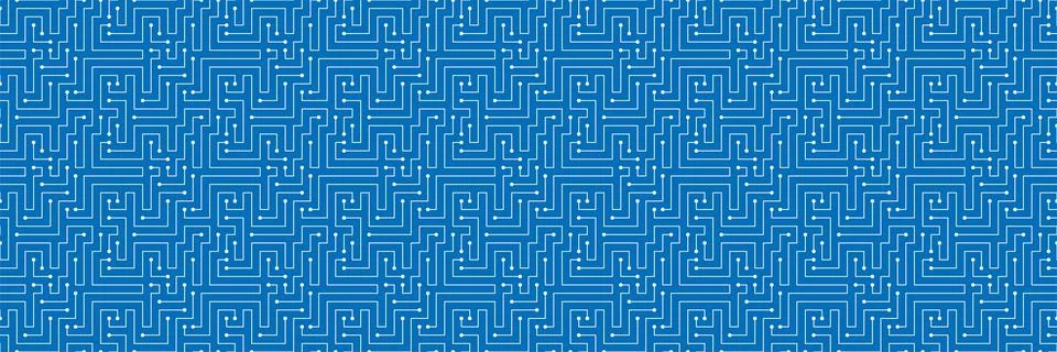 Circuit Board texture Background, like maze, seamless pattern Stock Illustration