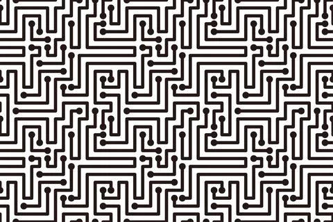 Circuit Board texture Background, like maze, seamless pattern Stock Illustration