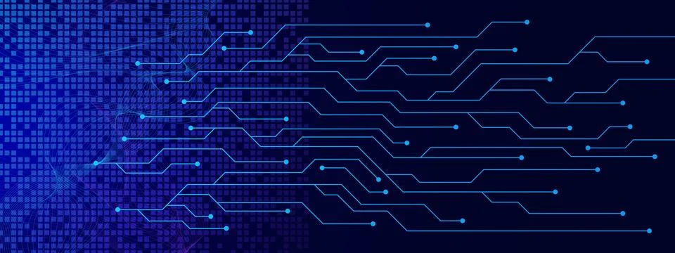 Circuit board texture with wave flow. Digital data and electronic engineering. Stock Illustration