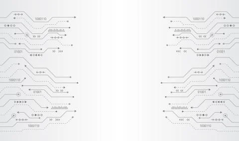 Circuit board texture on the white background. Abstract digital modern concep Stock Illustration