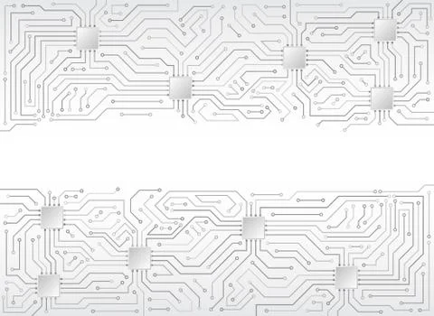 Circuit board texture on the white background. Stock Illustration