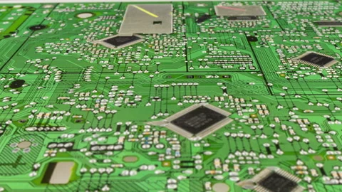 CIRCUIT BOARD track across Video stock 140137113