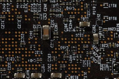 Circuit board with transistor and diode. Circuit board in microelectronics .. Stock Photos