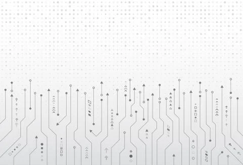 Circuit board with various technology elements. Stock Illustration