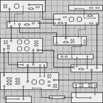 Circuit board vector background . Abstract vector black background with high Stock Illustration