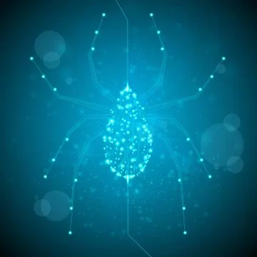 Circuit board vector background, technology illustration, spider illustration Stock Illustration