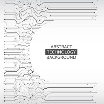 Circuit board vector illustration. High-tech technology background Stock Illustration