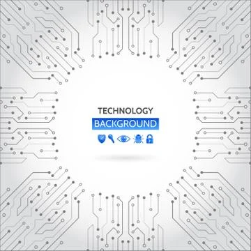 Circuit board vector illustration. Internet data security. Illustrazione stock