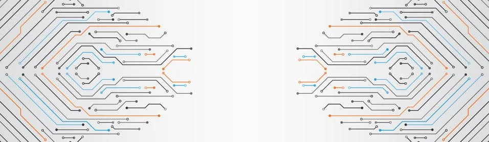 Circuit board vector illustration. Microelectronics and engineering concept.  Stock Illustration