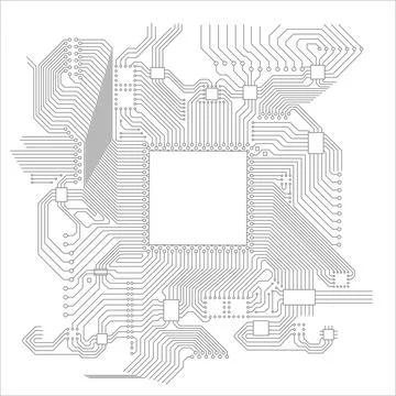 Circuit board vector illustration. Vector electronic circuit high tech 스톡 일러스트