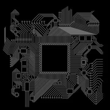 Circuit board vector illustration. Vector electronic circuit high tech Stock Illustration