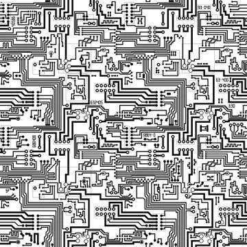Circuit board vector seamless technological pattern Stockillustratie
