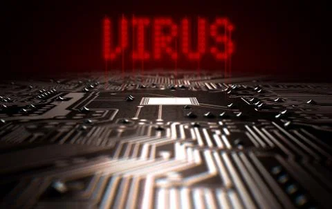 Circuit Board Virus Text Stock Illustration