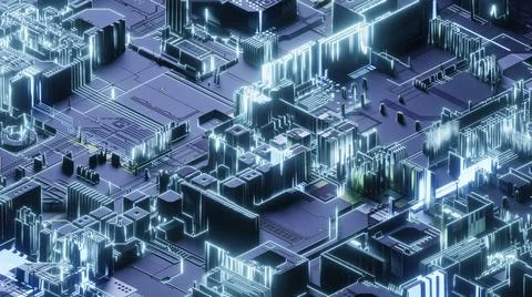 Circuit board,abstract network technology background,3d rendering,conceptual  스톡 일러스트