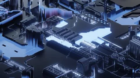 Circuit board,abstract network technology background,3d rendering,conceptual  Stock Illustration