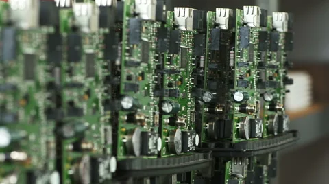 Circuit Boards Close-up Stock Footage 68837936