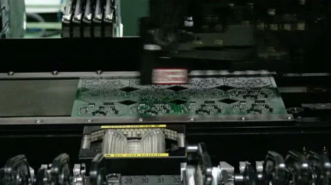 Circuit boards the creation of the PCB automatic robot in 4K. Stock Footage 61853633