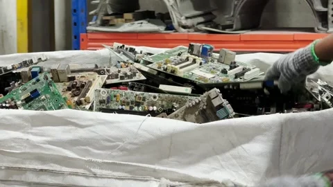 Circuit Boards E Waste Recycling Stock Footage 336278439