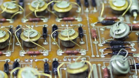 Circuit Boards with Electronic Components Stock Footage 61115339