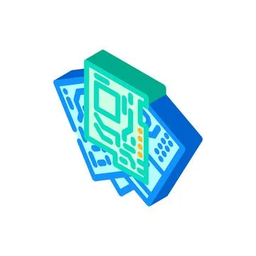 Circuit boards piles e waste pollution isometric icon vector illustration Stock Illustration