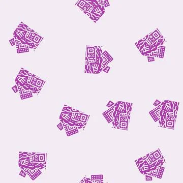Circuit boards piles e waste pollution glyph seamless pattern Illustrazione stock