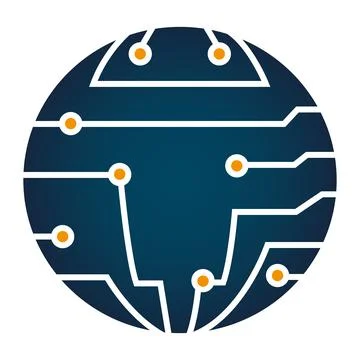 Circuit Brain Digital Technology Innovation Logo Vector Template Design Illustrazione stock