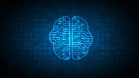 Circuit brain technology vector background,artificial intelligence science co Stock Illustration