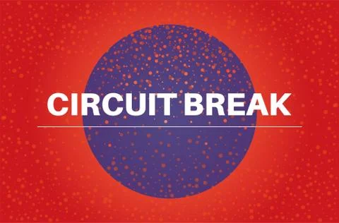 Circuit break vector illustration on a red and blue background Stock Illustration
