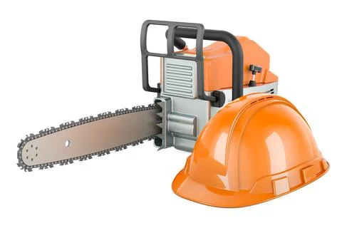 Circuit breaker with construction hardhat, 3D rendering Stock Illustration