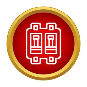 Circuit breaker toggle switch icon for power safety Stock Illustration
