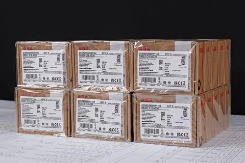 Circuit breakers from ABB to protect electrical loads Stock Photos