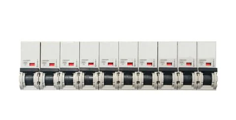 Circuit breakers isolated on white background Fotos de archivo