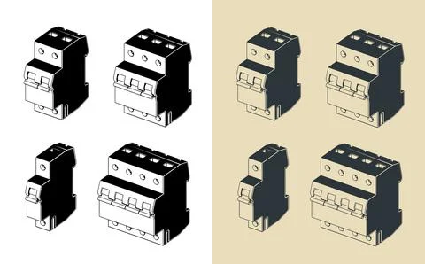 Circuit breakers mini set Stock Illustration