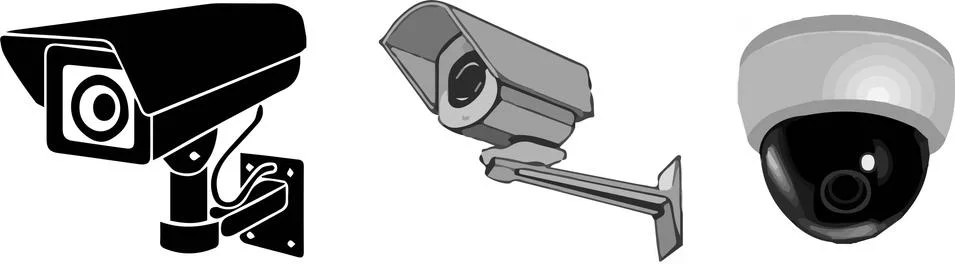 Circuit camera icon on white background Stock Illustration