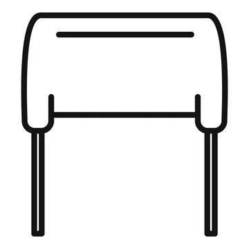 Circuit capacitor icon outline vector. Electric resistor Illustrazione stock