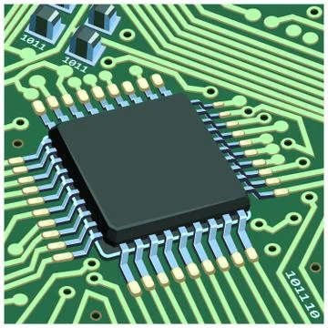 Circuit Chip On Board Stock Illustration