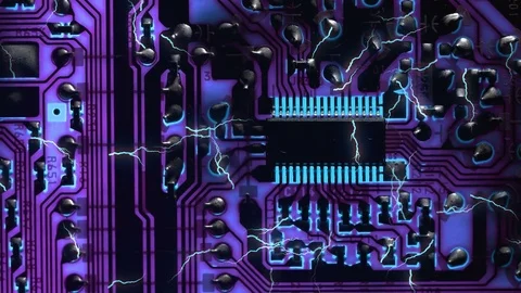 The circuit on the chip with the chip Stock Footage 82702932