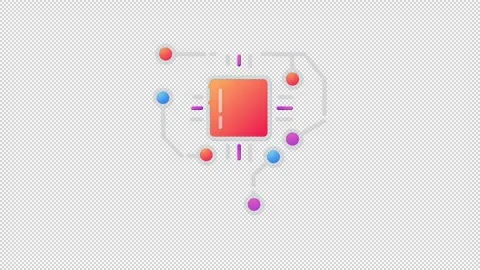 Circuit chip line icon on the Alpha Channel Stock Footage 240679905