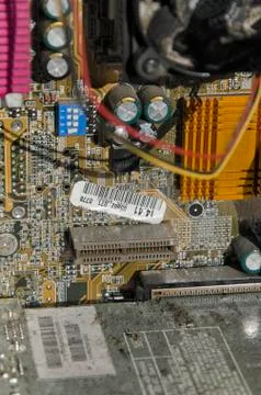 The circuit chips of a computer 스톡 사진