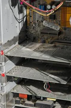 The circuit chips of a personal computer 스톡 사진