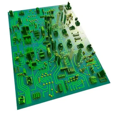 Circuit city, computer artwork イラスト素材
