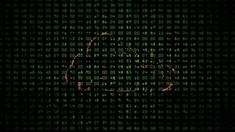 Circuit Cloud Computing on Green HEX codes Stock Footage 101288359